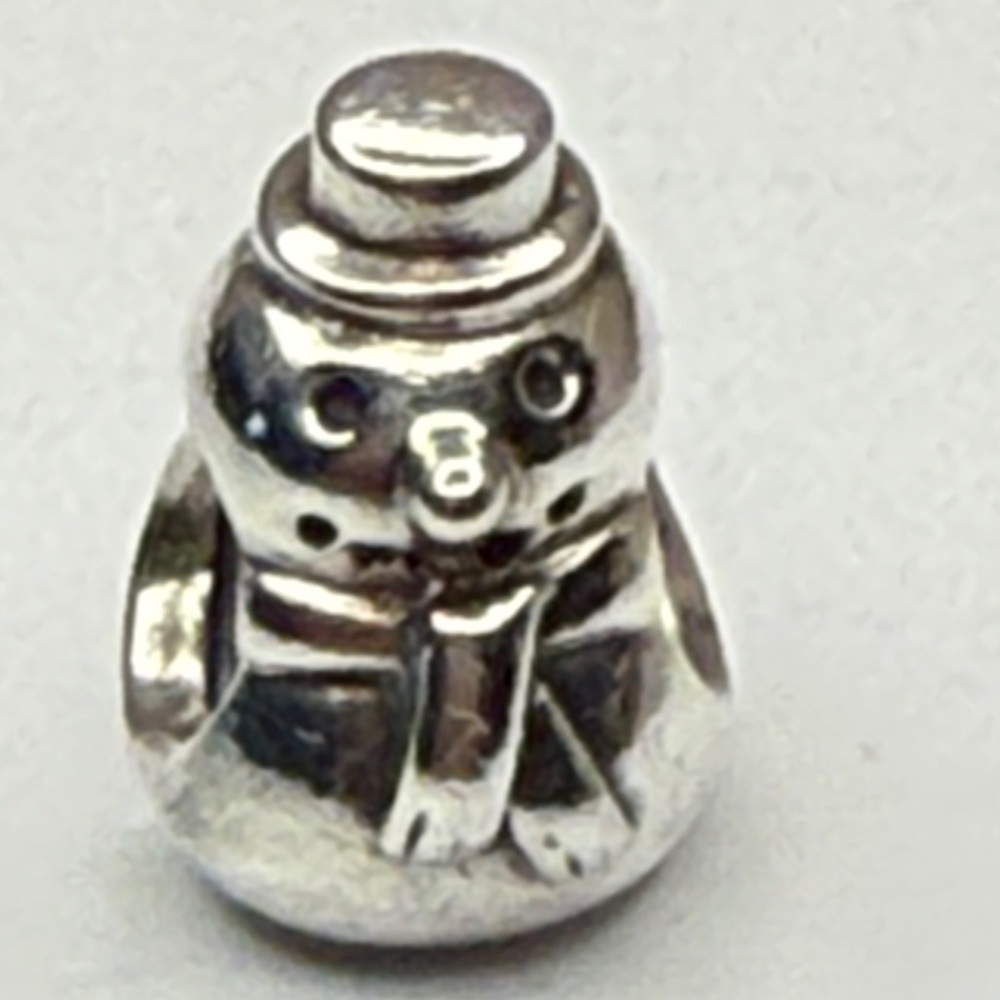 Authentic Pandora Snowman Charm ALE 925 Threaded Winter Holiday